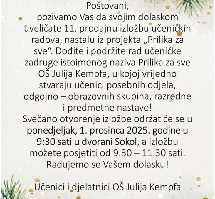 11. PRILIKA ZA SVE – POZIVNICA